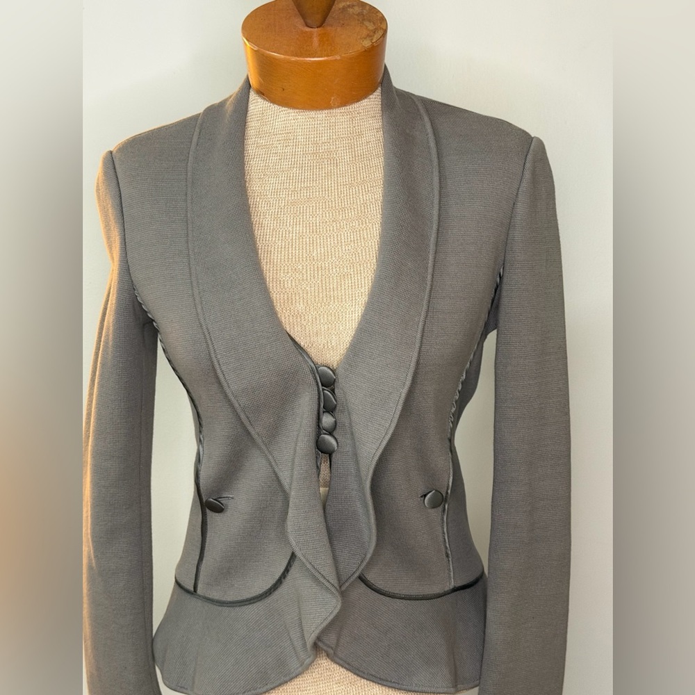 Emporio Armani Sculptured Women's knit Jacket w/ Silk trim - covered buttons